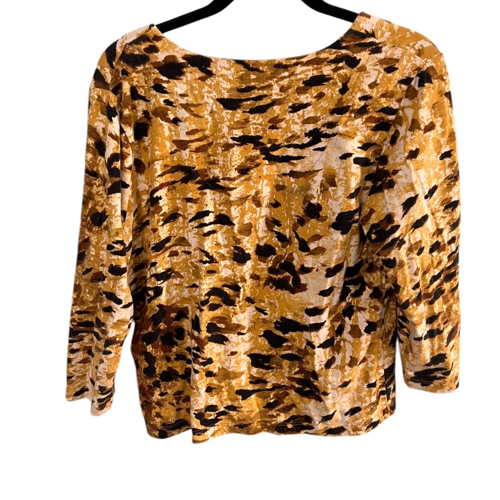 Ruby Rd. Anminal Print Pull Over Top With Bling S… - image 2